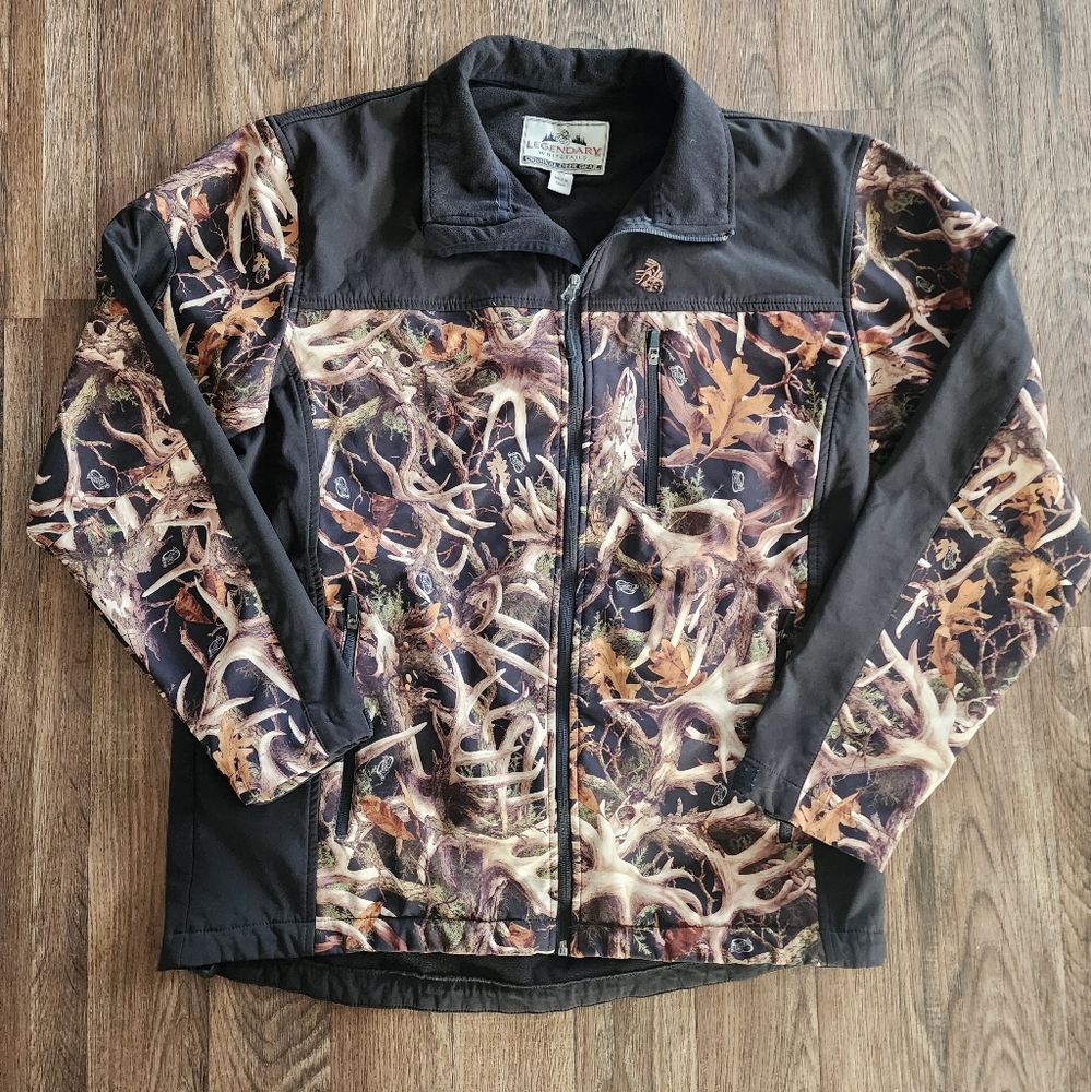 Legendary Whitetails Softshell Jacket Mossy Oak Mens Sz Large Tall / LT Dad Gift